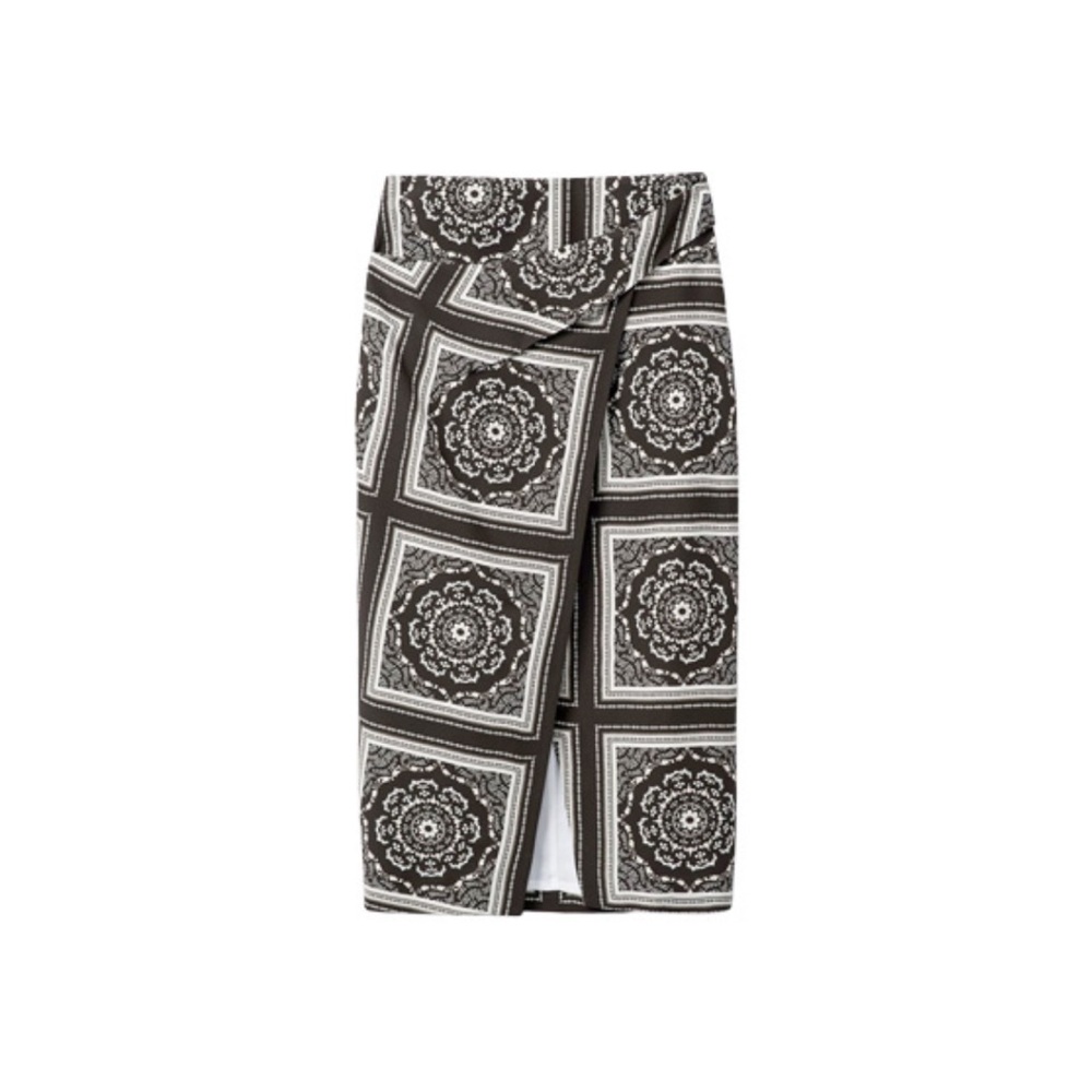 Judith & Charles Brown Slit Wrap Skirt